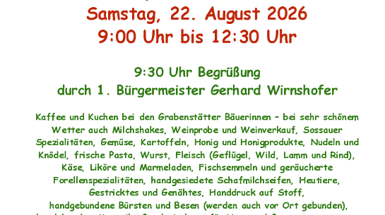Bauernmarkt zu Mariä Himmelfahrt 2026