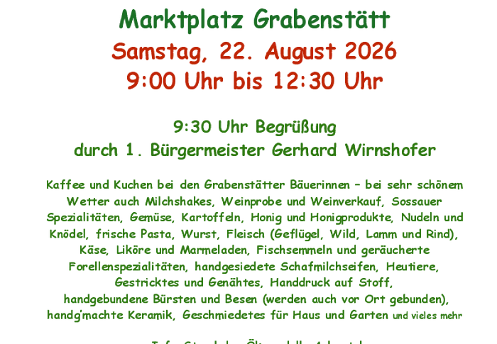 Bauernmarkt zu Mariä Himmelfahrt 2026