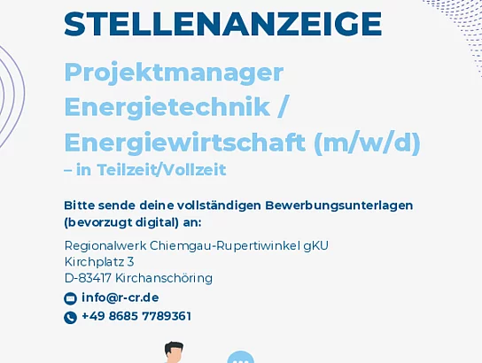 Informationen zur Ausschreibung Projektmanager Energietechnik/Energiewirtschaft